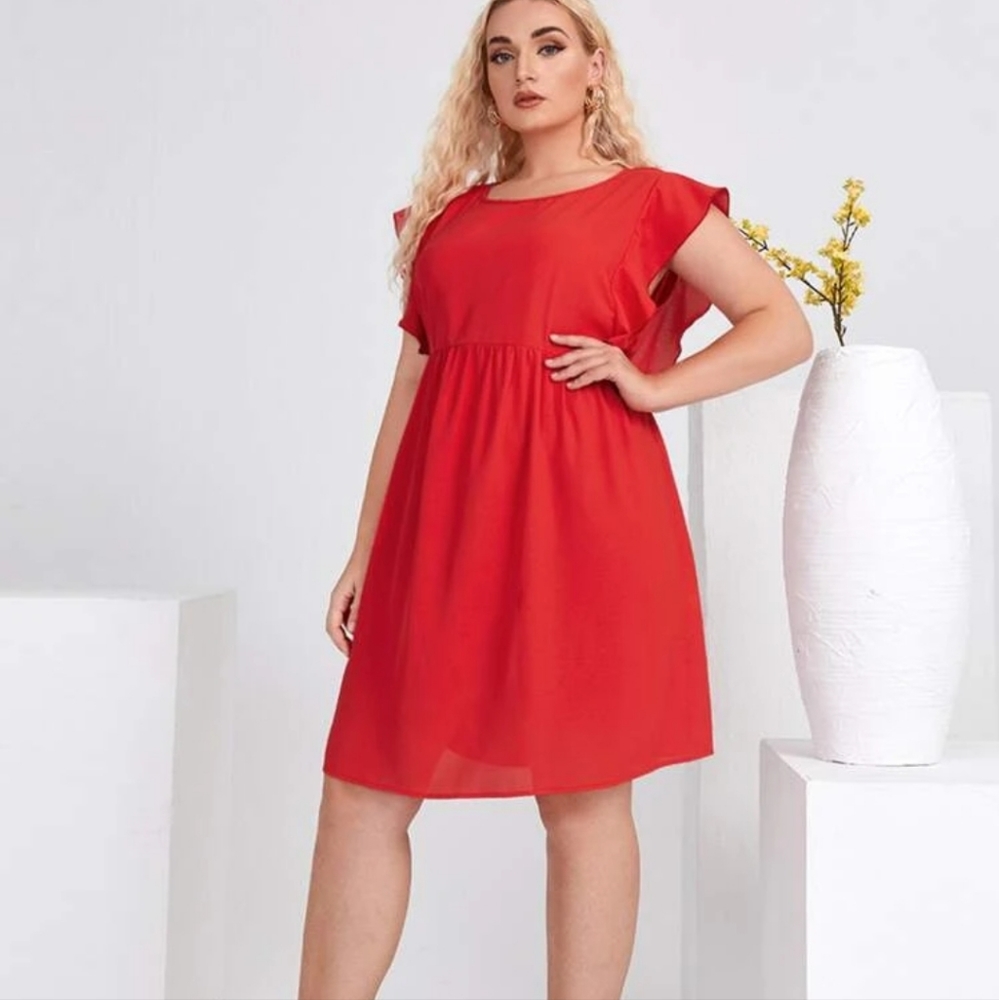 ✨️5 for $25✨️ Red Flutter Dress from Shein